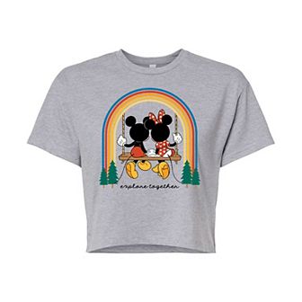 Disney's Mickey & Minnie Mouse Juniors' Explore Cropped Tee