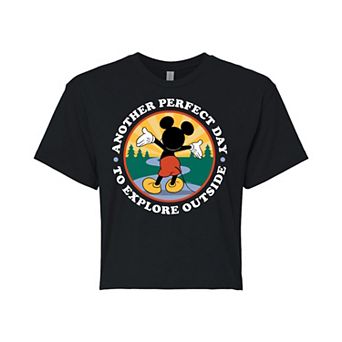 Disney's Mickey Mouse Juniors' Perfect Day Cropped Tee