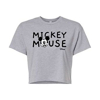 Disney's Mickey Mouse & Friends Juniors' Mickey Cropped Graphic Tee