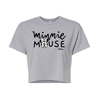 Disney's Mickey Mouse & Friends Juniors' Minnie Mouse Cropped Graphic Tee
