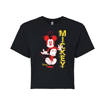 Disney's Mickey Mouse & Friends Juniors' Mickey Cropped Graphic Tee