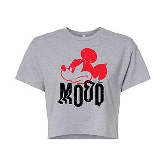 Disney's Mickey Mouse & Friends Juniors' Mickey Mood Cropped Graphic Tee