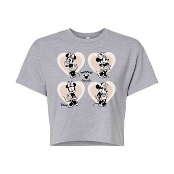 Disney's Mickey Mouse & Friends Juniors' Minnie Mouse Heart Cropped Graphic Tee