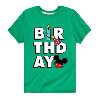 Disney's Mickey Mouse Boys 8-20 Birthday Icons Graphic Tee