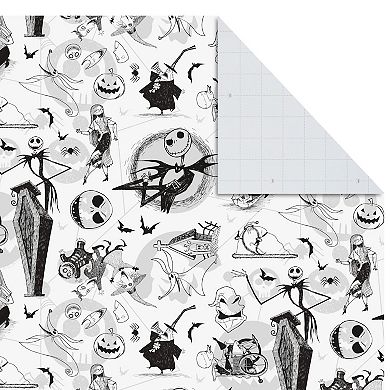 Hallmark Nightmare Before Christmas Flat Wrapping Paper Sheets with Cutlines on Reverse (12 Folded Sheets)