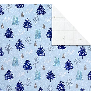 Hallmark Recyclable Flat Wrapping Paper Sheets with Cutlines on Reverse (12 Folded Sheets with Sticker Gift Tags)