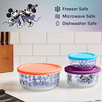 Disney's Mickey Mouse 100 Years of Wonder 6-pc. Glass Storage Bowl Set by Pyrex