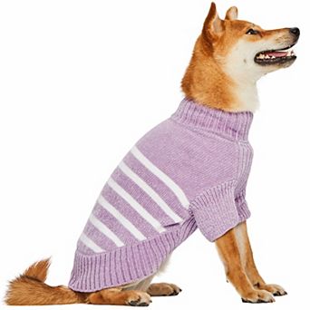 Cozy & Soft Chenille Classy Striped Dog Sweater