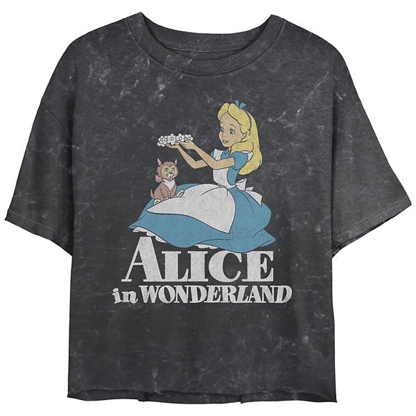 Disney's Juniors' Alice In Wonderland Dinah Cropped Graphic Tee