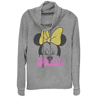 Disney's Minnie Mouse Smile Juniors' Cowlneck Graphic Lightweight Long Sleeve