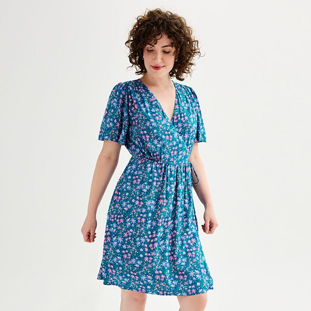 Women's Short Sleeve Wrap Dress