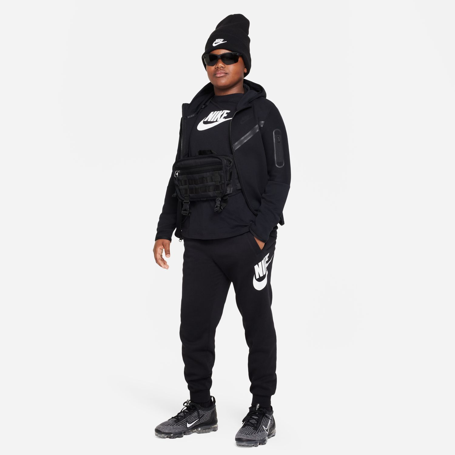 Брюки Nike Club Fleece Joggers для мальчиков, цвет: Чёрный — фото 3