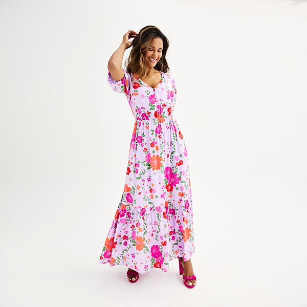 STYLING A FLORAL MAXI DRESS WITH ANKLE BOOTS FROM KOHL'S - 50 IS