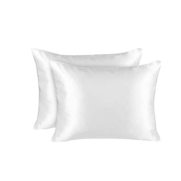 Silky Satin Pillowcase for Hair and Skin Queen Satin Pillowcase with Zipper  (Pillowcase Set of 2)