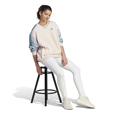 Womens adidas Essentials 3-Stripes Oversized Fleece Sweatshirt