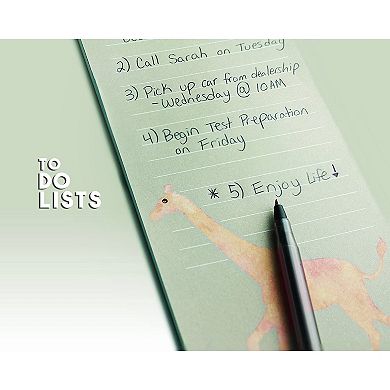 6 Pack Magnet Notepads for Refrigerator, Shopping, Animal Notepads, 3.5 x 9 In