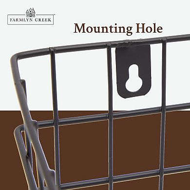 Black Wall Mounted Wire Baskets, Hanging Organizers for Kitchen Storage, Assorted Sizes (3 Pieces)