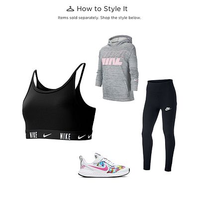 Girls nike L 14-16 windbreaker leggings store bra