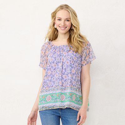 Women s LC Lauren Conrad Flowy Shirred Top