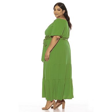 Plus Size ALEXIA ADMOR Off-The-Shoulder Maxi Dress