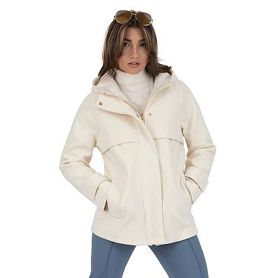 Amazon Essentials Heavyweight Ivory Coat shops jacket + White Gold R&B Sunglasses