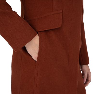 Women's Nine West Faux-Wool Zip Front Coat