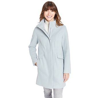 Women's Nine West Faux-Wool Zip Front Coat
