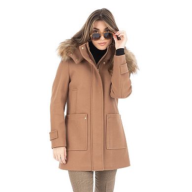 Women's Nine West Modern Duffle Coat with Removeable Hood