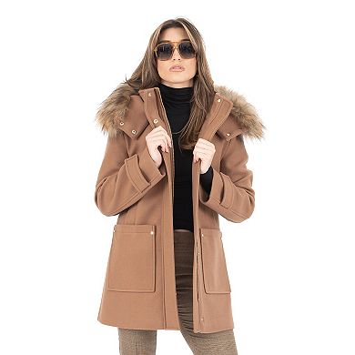 Women's Nine West Modern Duffle Coat with Removeable Hood