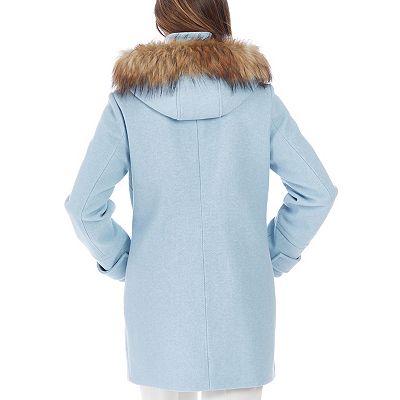 NWT $179 Halogen 1X Reversible Blue Coat Faux Fur One Side, deals Quilted Othe