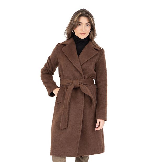 Faux Wool Wrap Coat