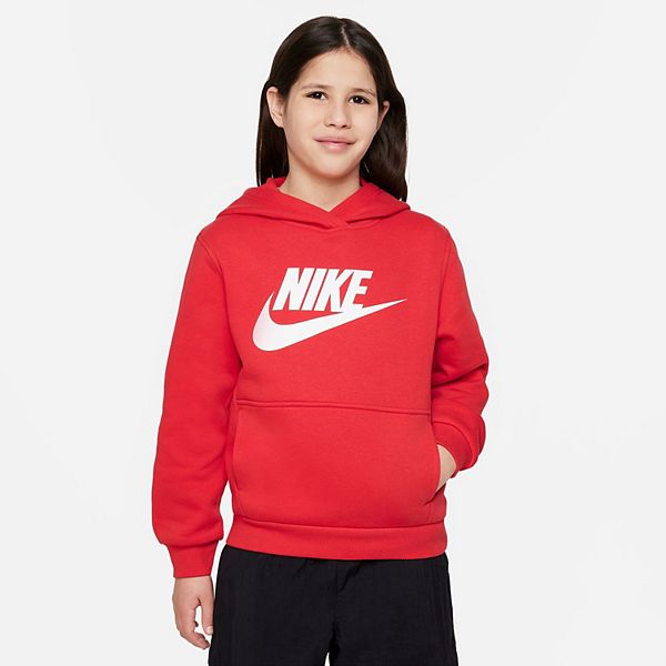 Kids 8-20 Nike Club Fleece Hoodie - University Red (X LARGE)