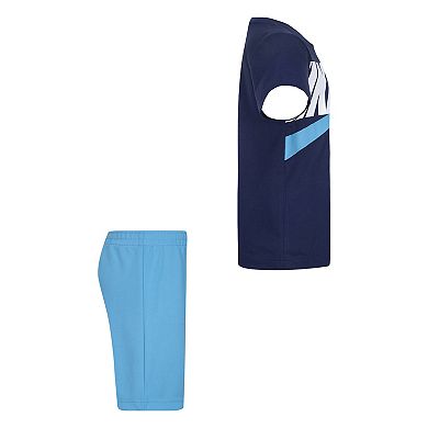 Boys 4-7 Nike Big Double-Logo Graphic Tee & Logo Shorts Set