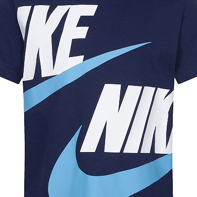 Boys 4-7 Nike Big Double-Logo Graphic Tee & Logo Shorts Set