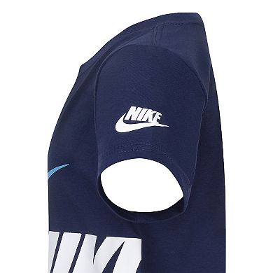 Boys 4-7 Nike Big Double-Logo Graphic Tee & Logo Shorts Set