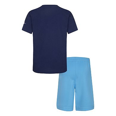 Boys 4-7 Nike Big Double-Logo Graphic Tee & Logo Shorts Set