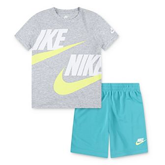 Boys 4-7 Nike Big Double-Logo Graphic Tee & Logo Shorts Set