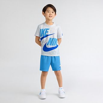 Boys 4-7 Nike Big Double-Logo Graphic Tee & Logo Shorts Set