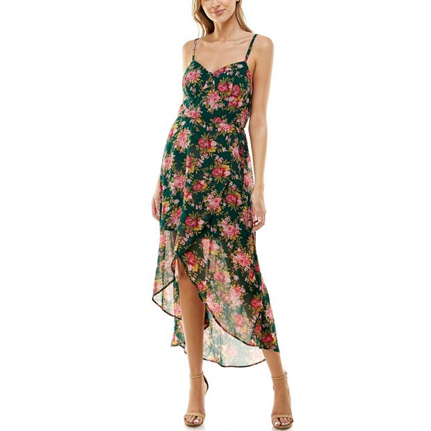 Juniors Lily Rose Floral High Low Midi Dress