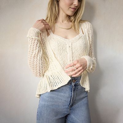 Women's LC Lauren Conrad Flounce Ruffle Cardigan