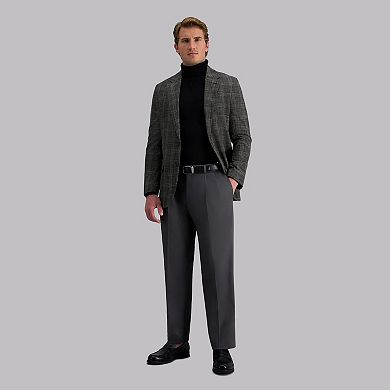 Men's Haggar® Iron Free Premium Khaki Classic-Fit Pleat Front Hidden Comfort Waistband Casual Pant