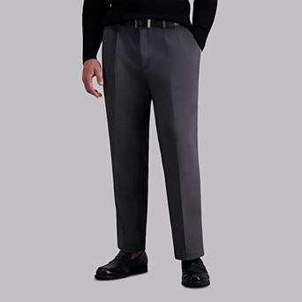 Men's Haggar® Iron Free Premium Khaki™ Classic-Fit Pleat Front Hidden Comfort Waistband Casual Pant