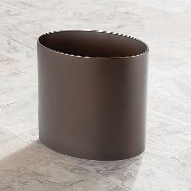 mDesign Small Steel Metal 2.09 Gallon Oval Trash Can Waste Basket Bin, Bronze