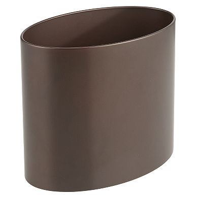 mDesign Small Steel Metal 2.09 Gallon Oval Trash Can Waste Basket Bin, Bronze