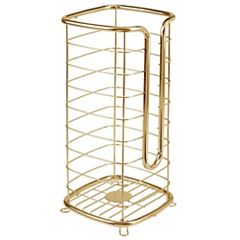 mDesign Metal Toilet Paper Holder Stand, Freestanding 3 Roll Reserve, Soft  Brass