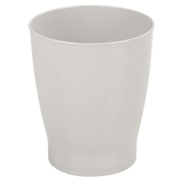 mDesign Small Round Plastic Bathroom 1.25 Gallon Trash Can Wastebasket