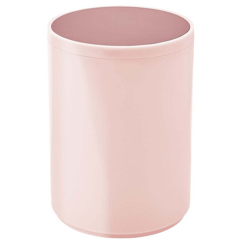 mDesign Small Plastic 2.25 Gallon Slim Trash Garbage Wastebasket Bin, Light  Pink