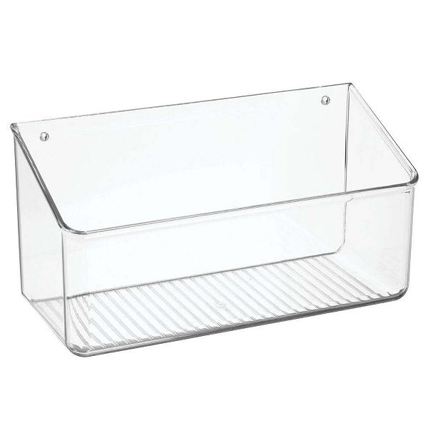 mDesign Wall Mount Plastic Home Storage Organizer Basket Bin Tray