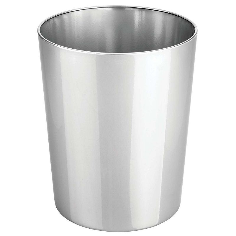 mDesign Slim Metal 1.3 Gallon Step Trash Can with Lid and Liner