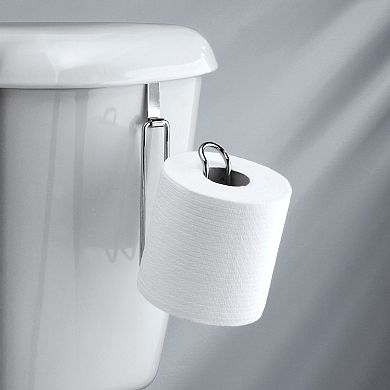 mDesign Metal Over the Tank Toilet Tissue Paper Roll Holder - Matte Black